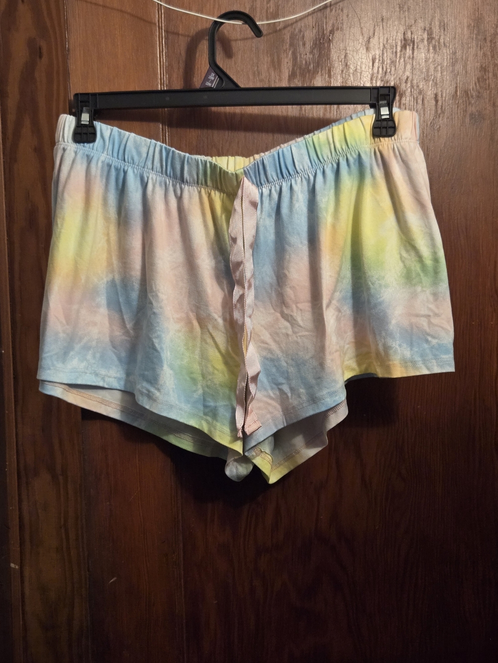 Pastel Tie-Dye Sleep Shorts — Blue, Yellow & Pink